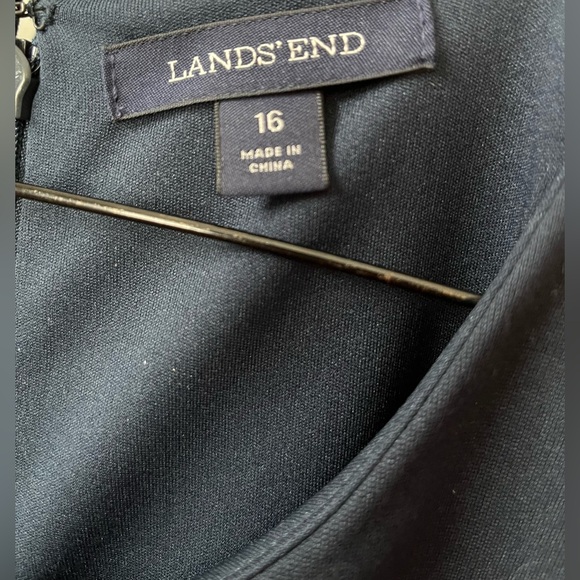 Lands’ End Navy Sleeveless Sheath Dress Size 16 Career Work Office Pockets - Picture 6 of 7
